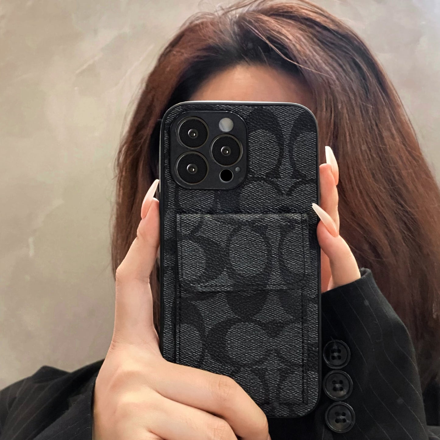 Coach iPhone Case With  Wallet Black-HP240513